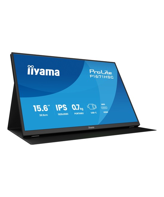 Écran LED - 15.6" - cadre ouvert - 1920 x 1080 Full HD (1080p) @ 60 Hz - IPS - 250 cd/m² - 1000:1 - 3 ms - Mini HDMI, USB-C - no