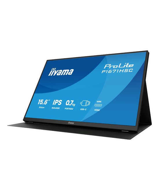 Écran LED - 15.6" - cadre ouvert - 1920 x 1080 Full HD (1080p) @ 60 Hz - IPS - 250 cd/m² - 1000:1 - 3 ms - Mini HDMI, USB-C - no