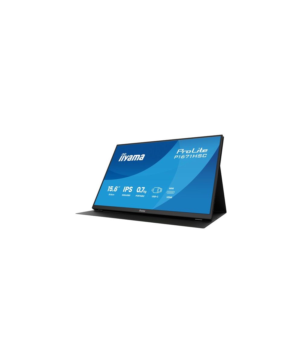Écran LED - 15.6" - cadre ouvert - 1920 x 1080 Full HD (1080p) @ 60 Hz - IPS - 250 cd/m² - 1000:1 - 3 ms - Mini HDMI, USB-C - no