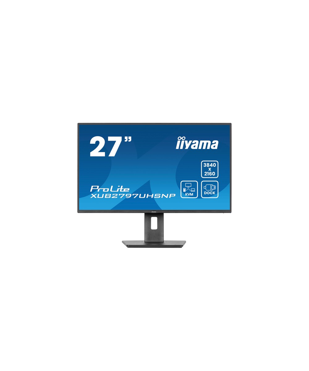 Écran LED - 27" - 3840 x 2160 4K @ 60 Hz - IPS - 350 cd/m² - 1300:1 - 4 ms - HDMI, DisplayPort, USB-C - haut-parleurs - noir, ma