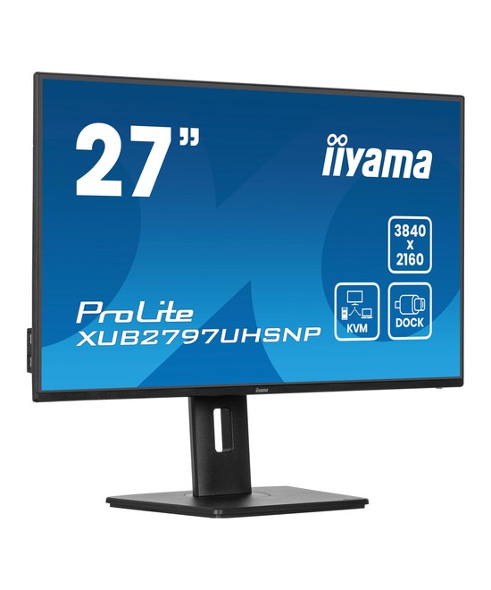 Écran LED - 27" - 3840 x 2160 4K @ 60 Hz - IPS - 350 cd/m² - 1300:1 - 4 ms - HDMI, DisplayPort, USB-C - haut-parleurs - noir, ma