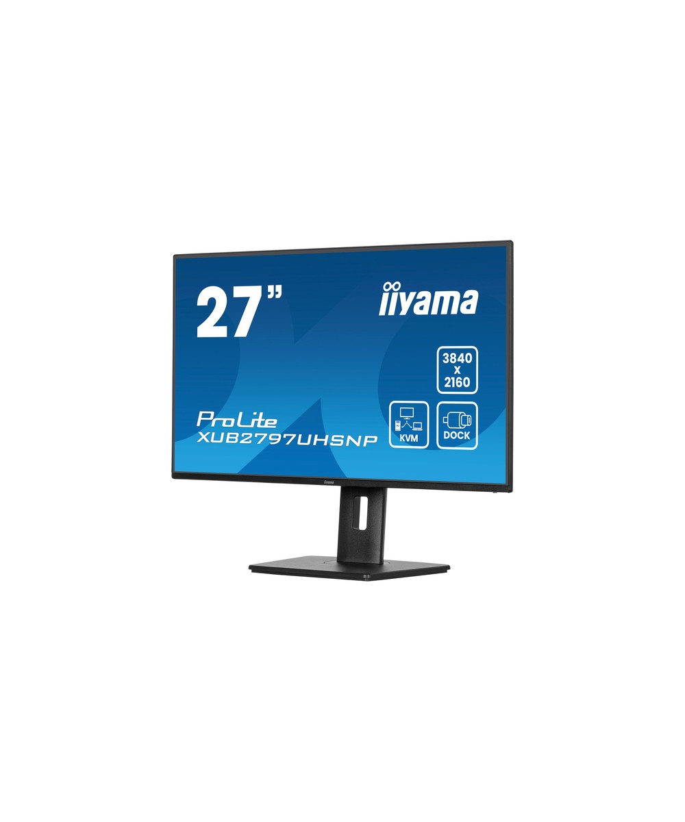 Écran LED - 27" - 3840 x 2160 4K @ 60 Hz - IPS - 350 cd/m² - 1300:1 - 4 ms - HDMI, DisplayPort, USB-C - haut-parleurs - noir, ma