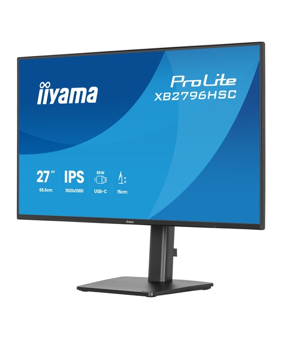 Écran LED - 27" - 1920 x 1080 Full HD (1080p) @ 144 Hz - IPS - 300 cd/m² - 1500:1 - 3 ms - HDMI, USB-C - haut-parleurs - noir, m