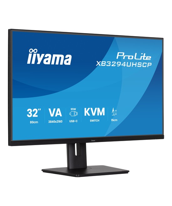 Écran LED - 31.5" - 3840 x 2160 4K @ 60 Hz - VA - 400 cd/m² - 3000:1 - 2 ms - HDMI, DisplayPort, USB-C - haut-parleurs - noir, m