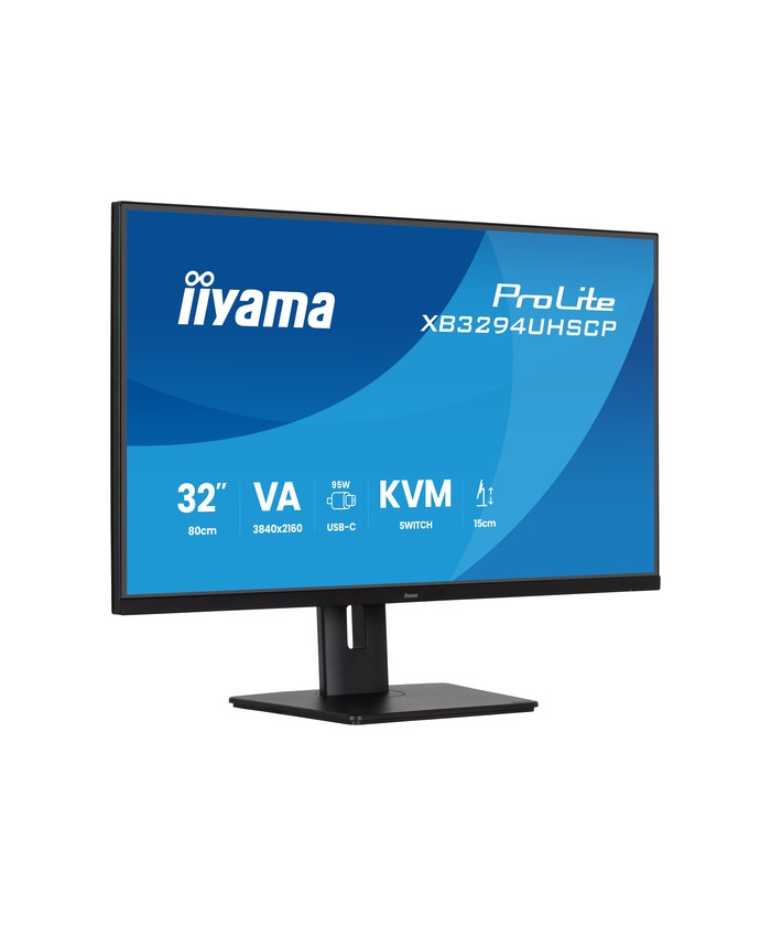 Écran LED - 31.5" - 3840 x 2160 4K @ 60 Hz - VA - 400 cd/m² - 3000:1 - 2 ms - HDMI, DisplayPort, USB-C - haut-parleurs - noir, m