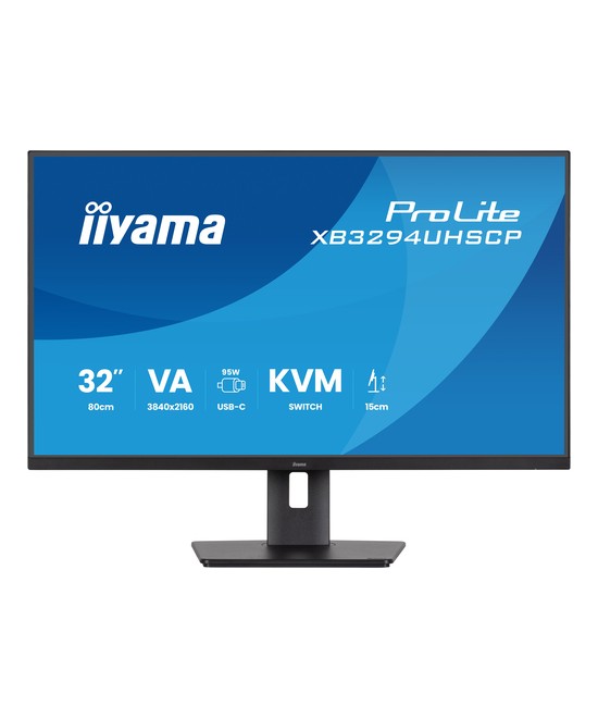 Écran LED - 31.5" - 3840 x 2160 4K @ 60 Hz - VA - 400 cd/m² - 3000:1 - 2 ms - HDMI, DisplayPort, USB-C - haut-parleurs - noir, m