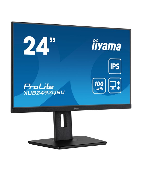 Écran LED - 24" - 2560 x 1440 WQHD @ 100 Hz - IPS - 300 cd/m² - 1000:1 - 0.5 ms - HDMI, DisplayPort - haut-parleurs - noir, mat