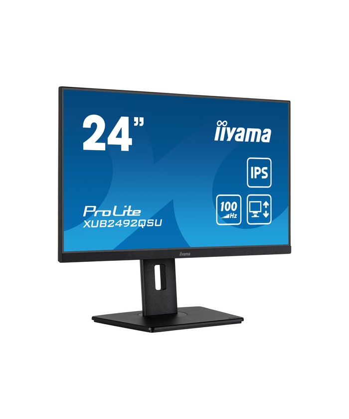 Écran LED - 24" - 2560 x 1440 WQHD @ 100 Hz - IPS - 300 cd/m² - 1000:1 - 0.5 ms - HDMI, DisplayPort - haut-parleurs - noir, mat