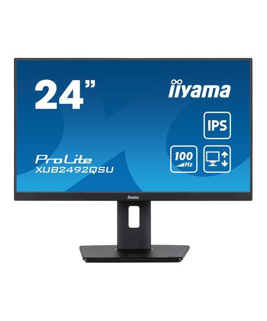 Écran LED - 24" - 2560 x 1440 WQHD @ 100 Hz - IPS - 300 cd/m² - 1000:1 - 0.5 ms - HDMI, DisplayPort - haut-parleurs - noir, mat