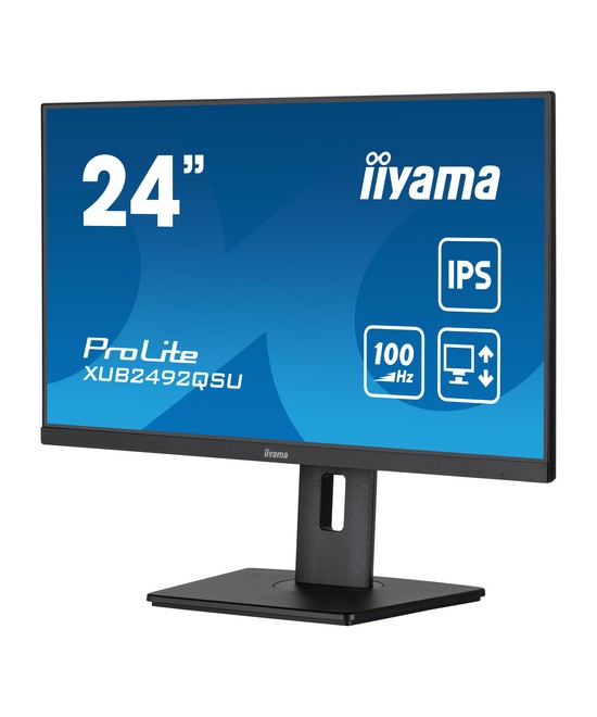 Écran LED - 24" - 2560 x 1440 WQHD @ 100 Hz - IPS - 300 cd/m² - 1000:1 - 0.5 ms - HDMI, DisplayPort - haut-parleurs - noir, mat