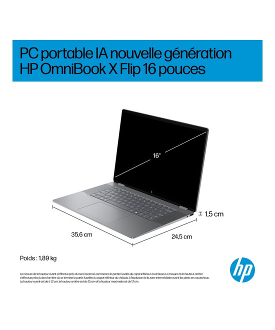 HP PC portable AMD Ryzen AI 7 350 / jusqu'à 5 GHz E0AS5EA#ABF