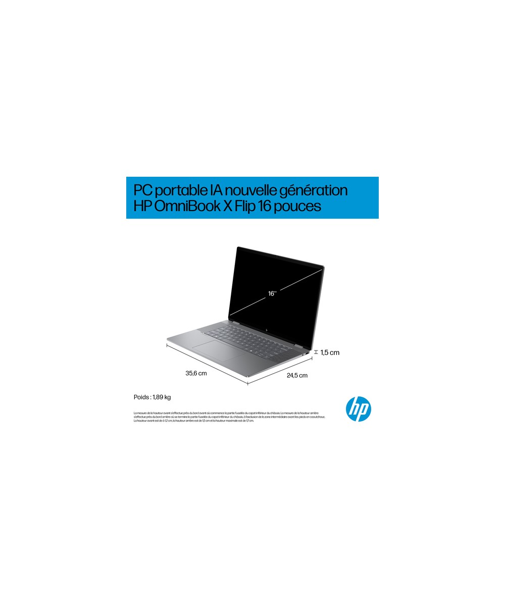 HP PC portable AMD Ryzen AI 7 350 / jusqu'à 5 GHz E0AS5EA#ABF