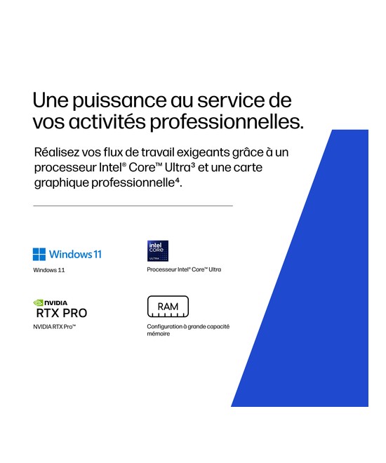 HP Station de travail portable Intel Core Ultra 7 356H / jusqu'à 4.7 GHz DW8D3ET#ABF