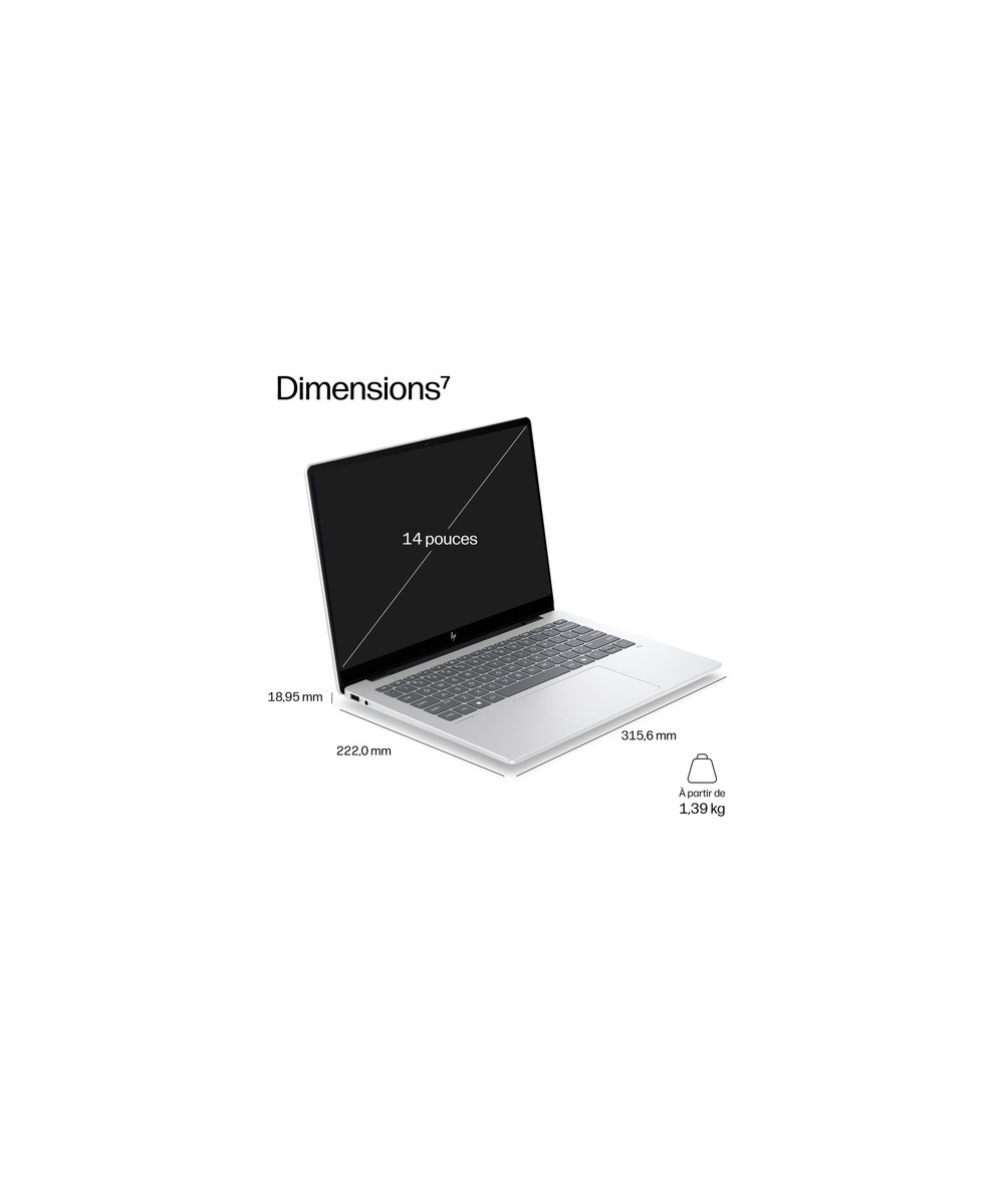 HP PC portable Intel Core Ultra 7 355 / jusqu'à 4.7 GHz E23LXET#ABF