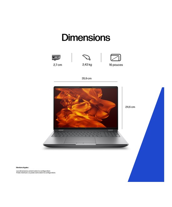 HP Station de travail portable Intel Core Ultra 7 255HX / jusqu'à 5.2 GHz DW8E1ET#ABF