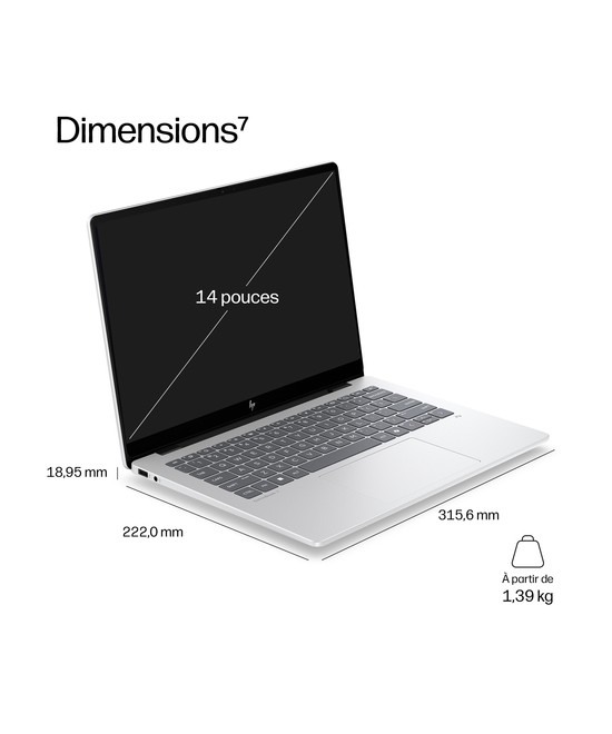 HP PC portable Intel Core Ultra 7 355 / jusqu'à 4.7 GHz E23LFET#ABF